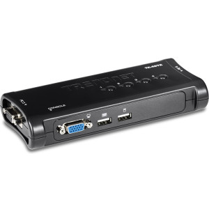 TRENDnet TK-407K 4-Port Desktop KVM Switch, 2048 x 1536 resolution, 2 USB, 1 x VGA/SVGA HDB 15-pin (Female)